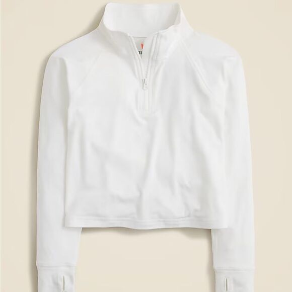 J Crew Crewcuts Girls' active half-zip pullover‎ Size XXS White - Picture 1 of 10
